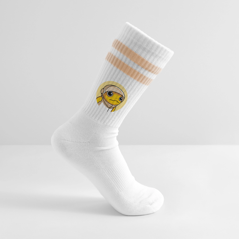 Turbo Logo (Original) - Tennissocken Premium - Weiß/Pfirsich