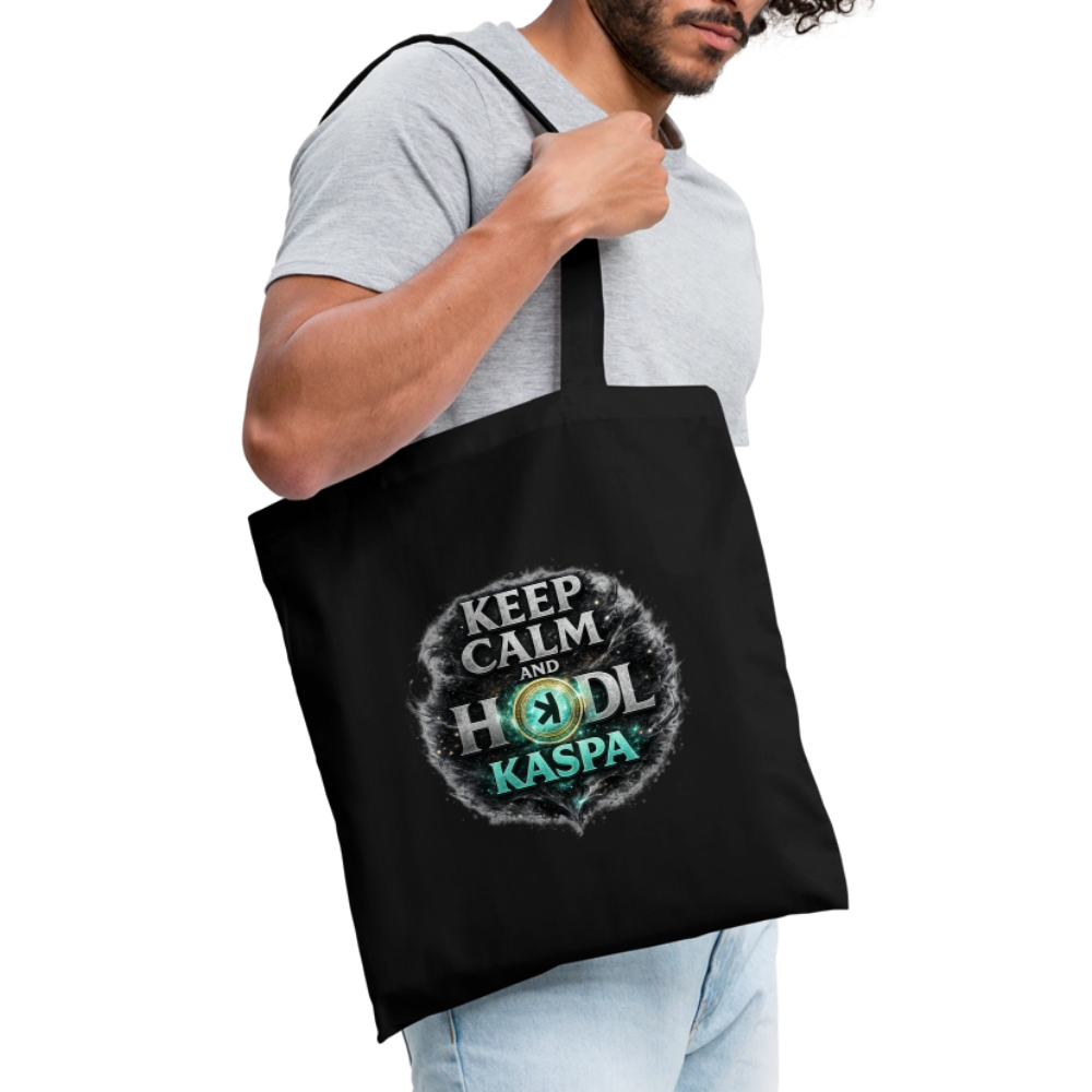 Keep Calm and Hodl Kaspa (Fan-Art) - Stofftasche - Schwarz