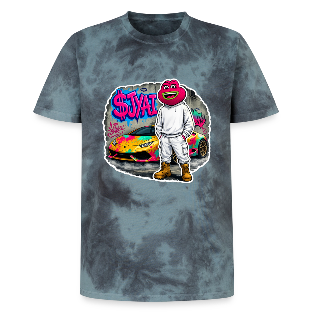 Jerry Streetart (Fan-Art) - Unisex T-Shirt Premium Tie Dye - Schwarz/Blau