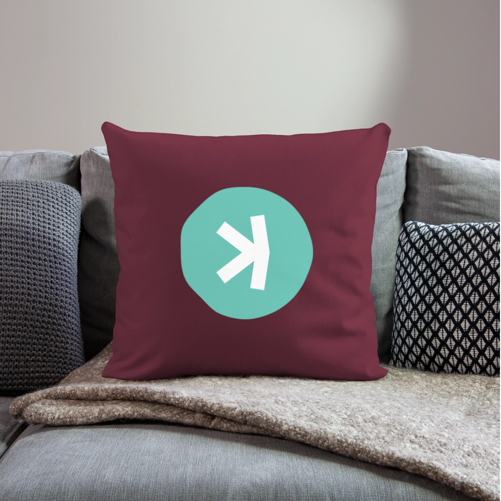 Kaspa Logo hell (Original) - Polster 44 x 44 cm - Burgunderrot