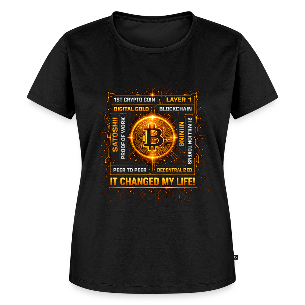 Bitcoin Changed Life (Fan-Art) - Damen T-Shirt Premium - Schwarz