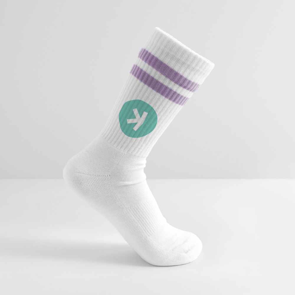 Kaspa Logo hell (Original) - Tennissocken Premium - Weiß/Flieder 