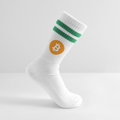 Bitcoin Logo (Original) - Tennissocken Premium - Weiß/Grün