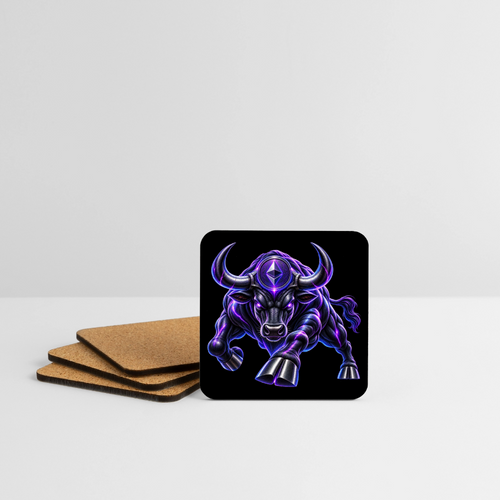 Ethereum Bull (Fan-Art) - Untersetzer (4er-Set) - Weiß