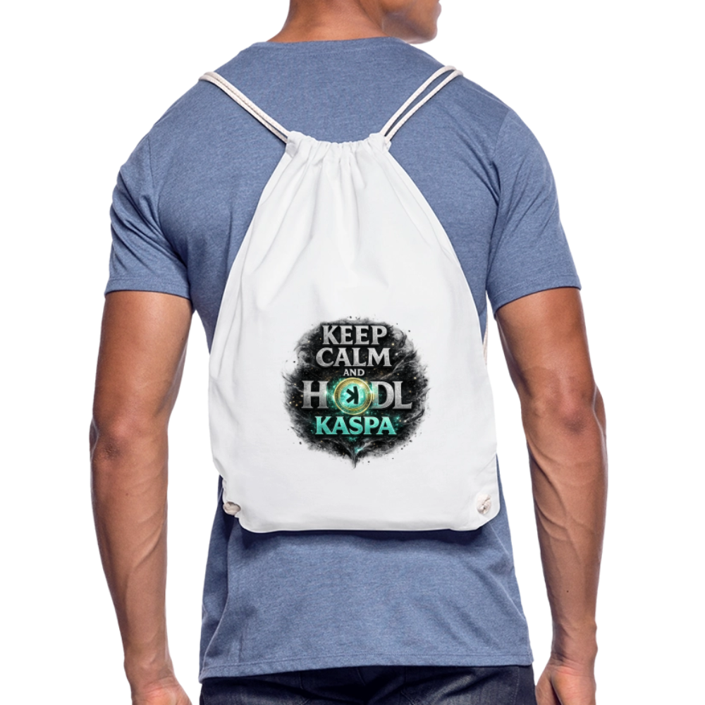 Keep Calm and Hodl Kaspa (Fan-Art) - Turnbeutel - Weiß