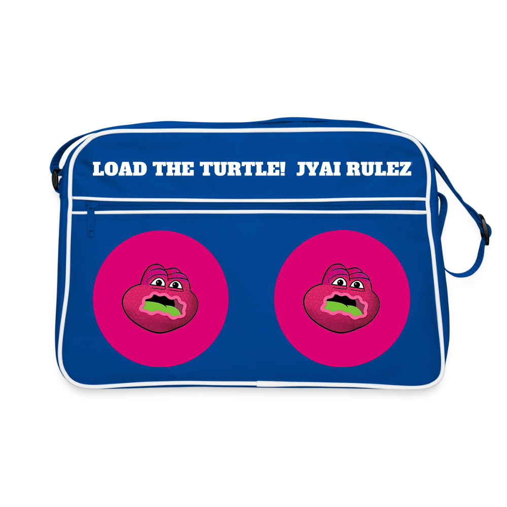 Jerry The Turtle Rulez (Remix-Design) - Retro Tasche - Blau/Weiß