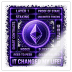 Ethereum Changed Life (Fan-Art) - Sticker 10 x 10 cm - Weiß glänzend