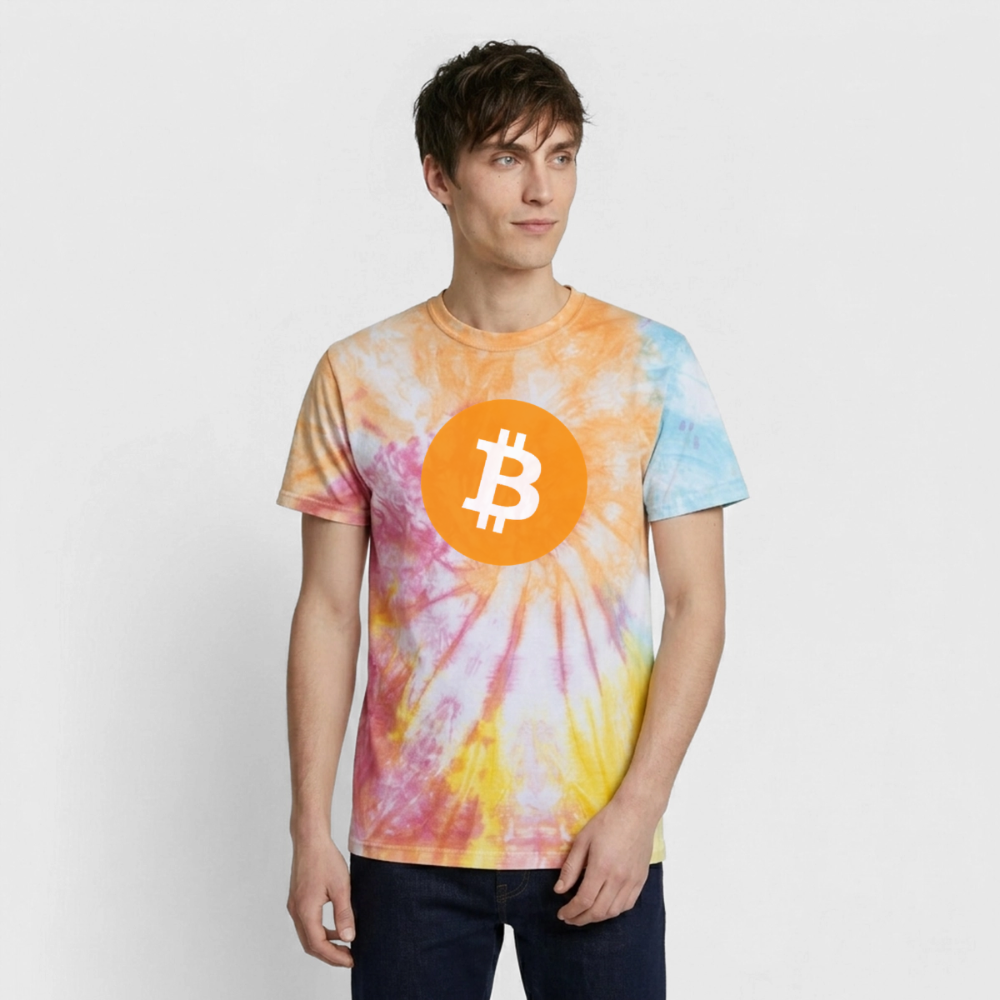 Bitcoin Logo (Original) - Unisex T-Shirt Premium Tie Dye - Regenbogen-Spirale