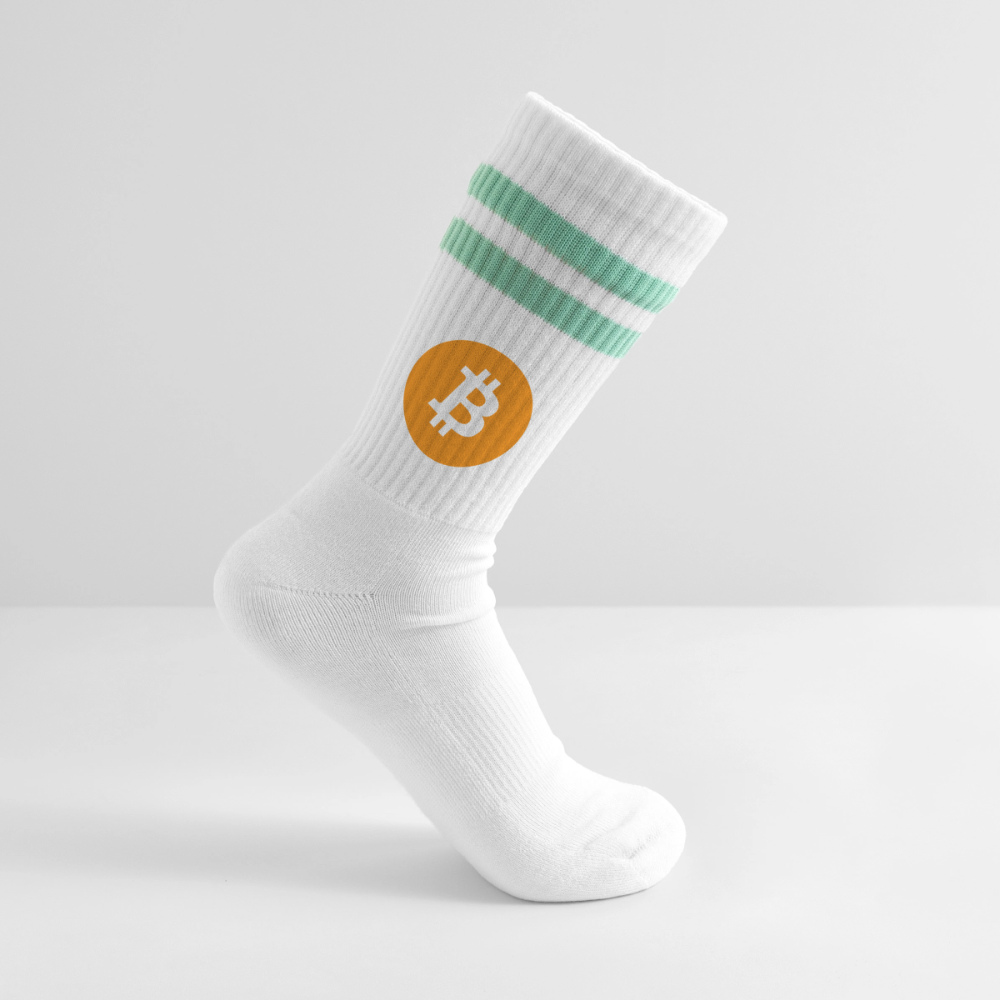 Bitcoin Logo (Original) - Tennissocken Premium - Weiß/Mint