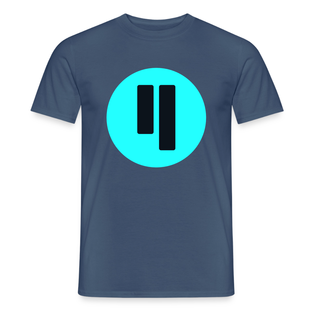 Qubic Logo (Original) - Herren T-Shirt - Dunkles Denimblau