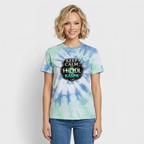 Keep Calm and Hodl Kaspa (Fan-Art) - Unisex T-Shirt Premium Tie Dye - Spiralblau
