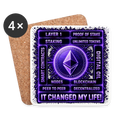 Ethereum Changed Life (Fan-Art) - Untersetzer (4er-Set) - Weiß