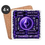 Ethereum Changed Life (Fan-Art) - Untersetzer (4er-Set) - Weiß