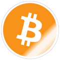 Bitcoin Logo (Original) - Sticker 10 x 10 cm - Weiß glänzend
