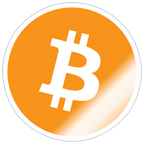 Bitcoin Logo (Original) - Sticker 10 x 10 cm - Weiß glänzend