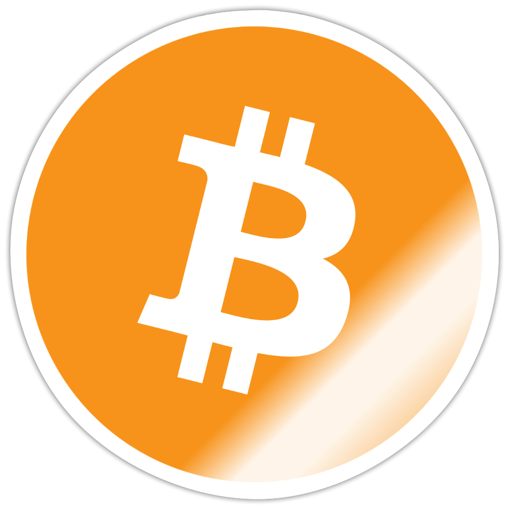 Bitcoin Logo (Original) - Sticker 10 x 10 cm - Weiß glänzend