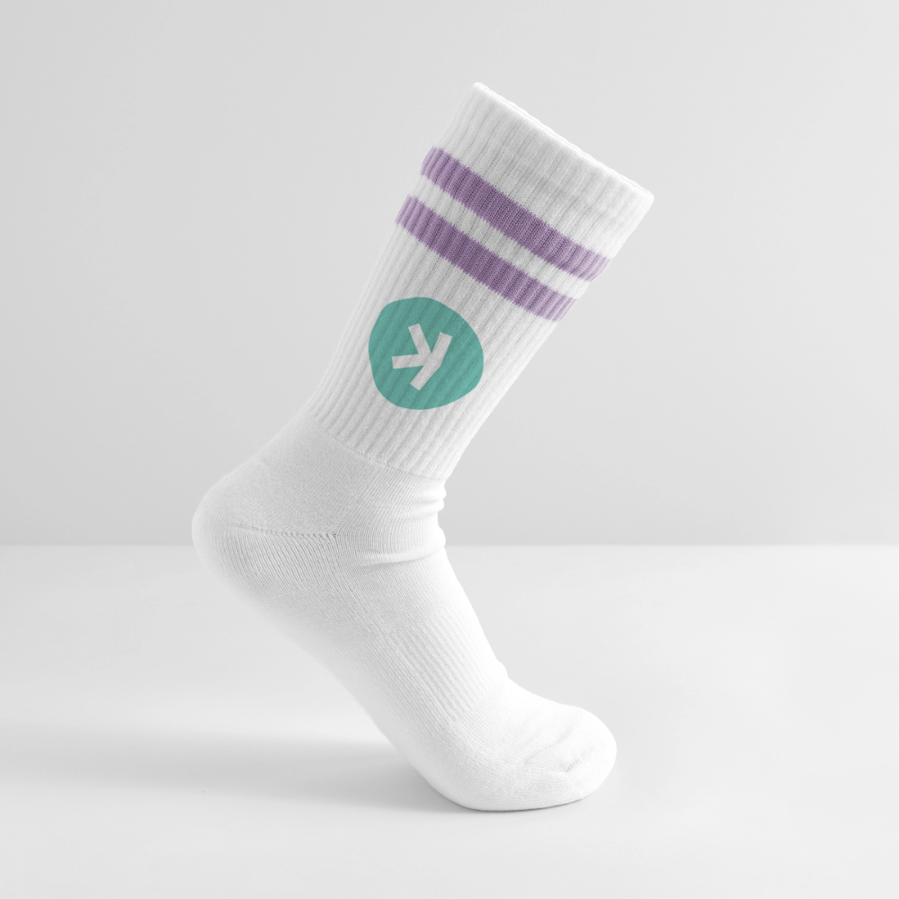 Kaspa Logo hell (Original) - Tennissocken Premium - Weiß/Flieder 