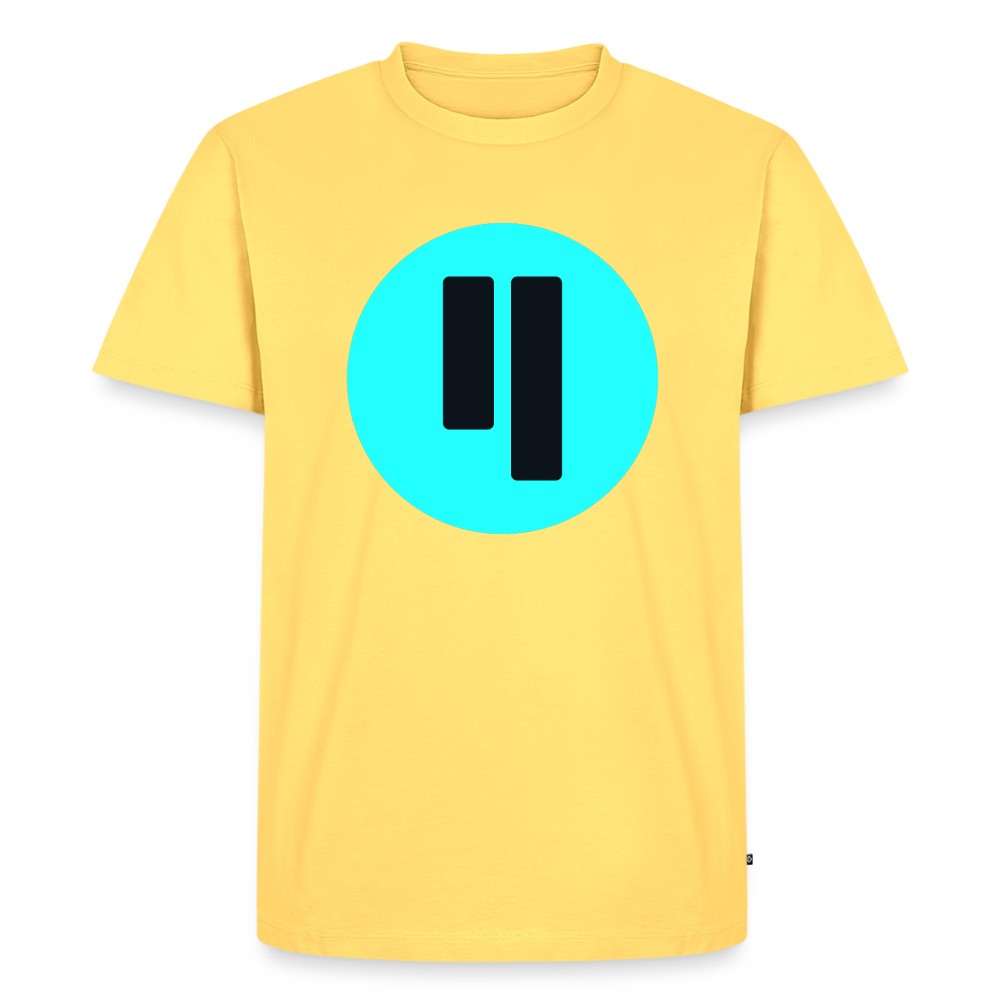 Qubic Logo (Original) - Herren T-Shirt Premium - Pastellgelb