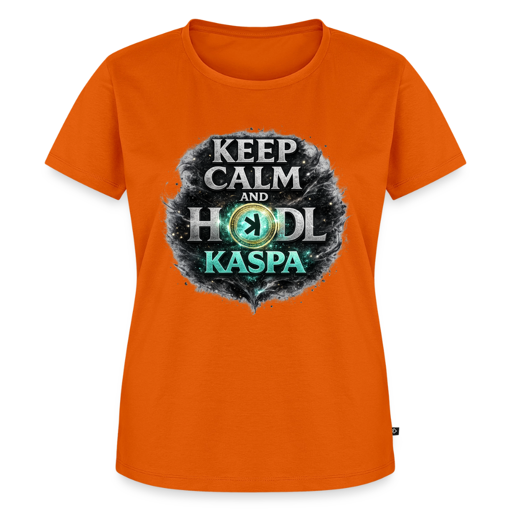 Keep Calm and Hodl Kaspa (Fan-Art) - Damen T-Shirt Premium - Orange 
