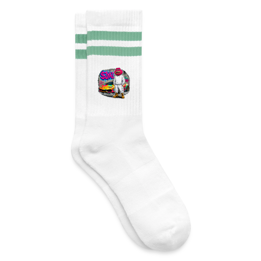 Jerry Streetart (Fan-Art) - Tennissocken Premium - Weiß/Mint
