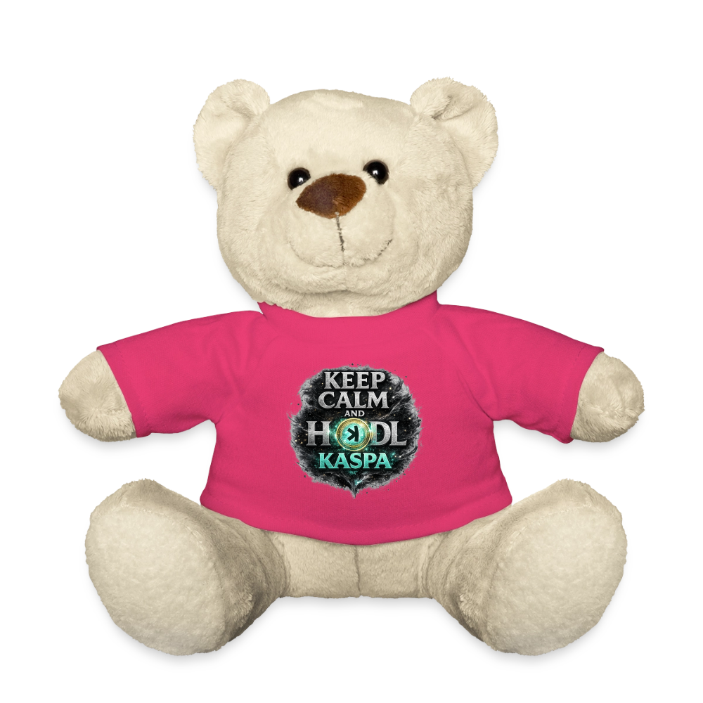 Keep Calm and Hodl Kaspa (Fan-Art) - Teddybär - Pink