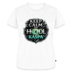 Keep Calm and Hodl Kaspa (Fan-Art) - Damen T-Shirt Premium - Weiß
