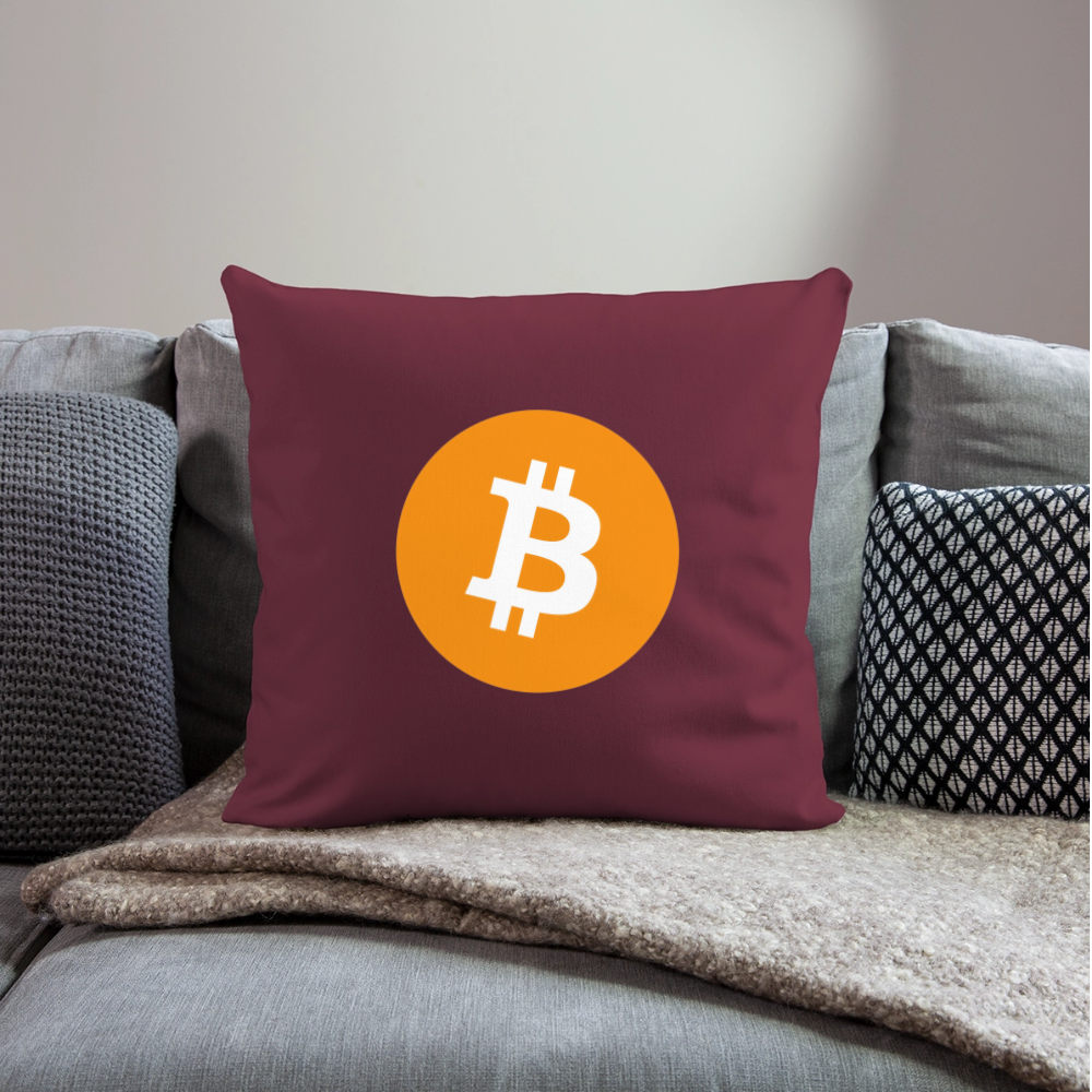 Bitcoin Logo (Original) - Polster 44 x 44 cm - Burgunderrot