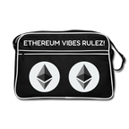 Ethereum Logo (Original) - Retro Tasche - Schwarz/Weiß