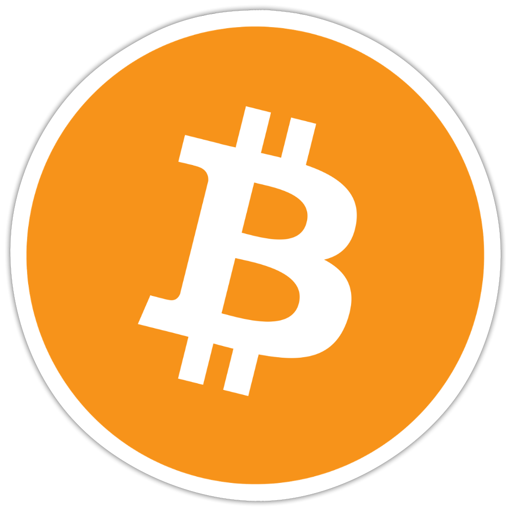 Bitcoin Logo (Original) - Sticker 10 x 10 cm - Mattweiß