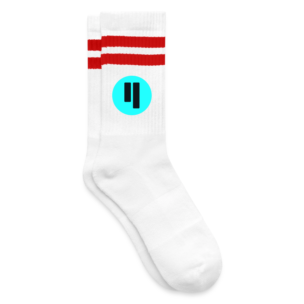 Qubic Logo (Original) - Tennissocken Premium - Weiß/Rot