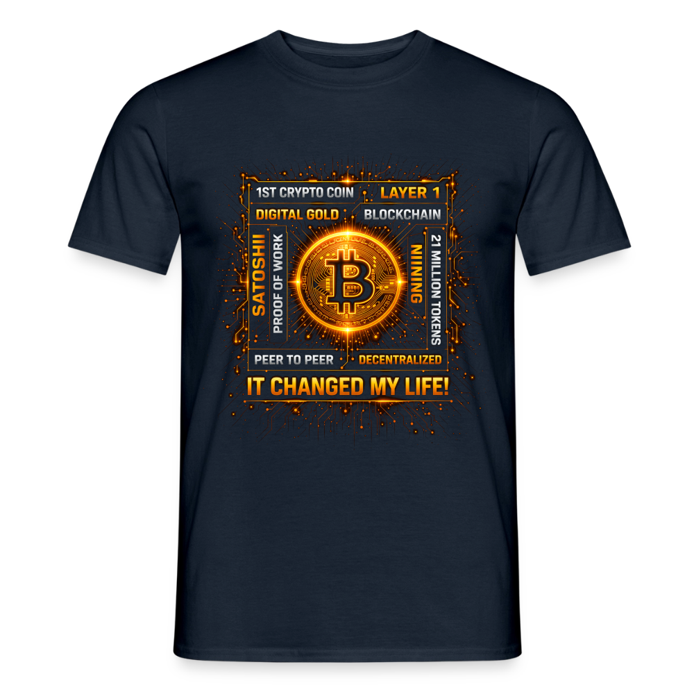 Bitcoin Changed Life (Fan-Art) - Herren T-Shirt - Navy