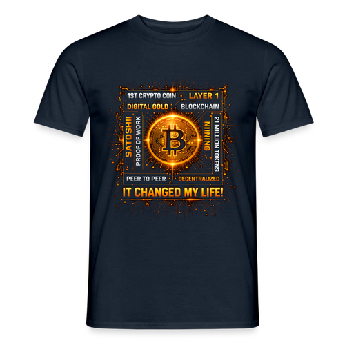 Bitcoin Changed Life (Fan-Art) - Herren T-Shirt - Navy