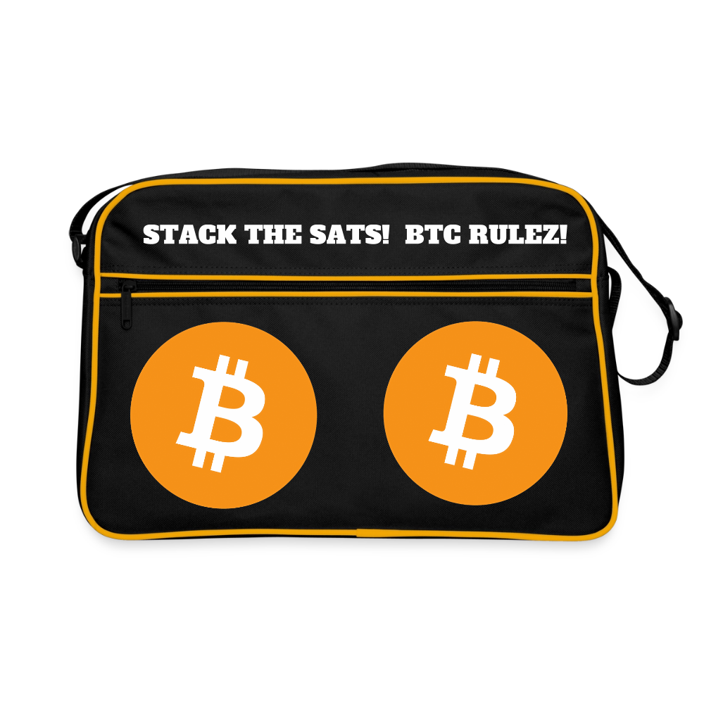 Bitcoin Rulez (Original) - Retro Tasche - Schwarz/Gold