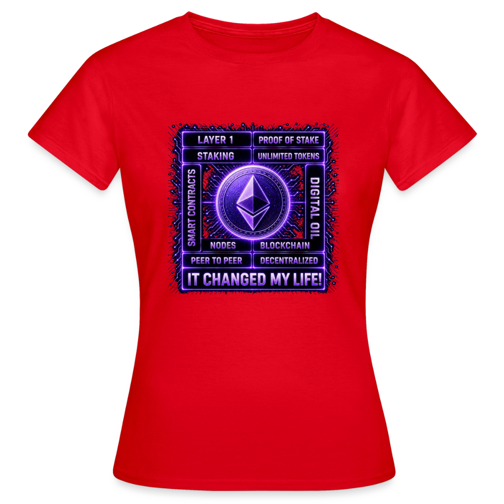 Ethereum Logo (Original) - Damen T-Shirt - Rot