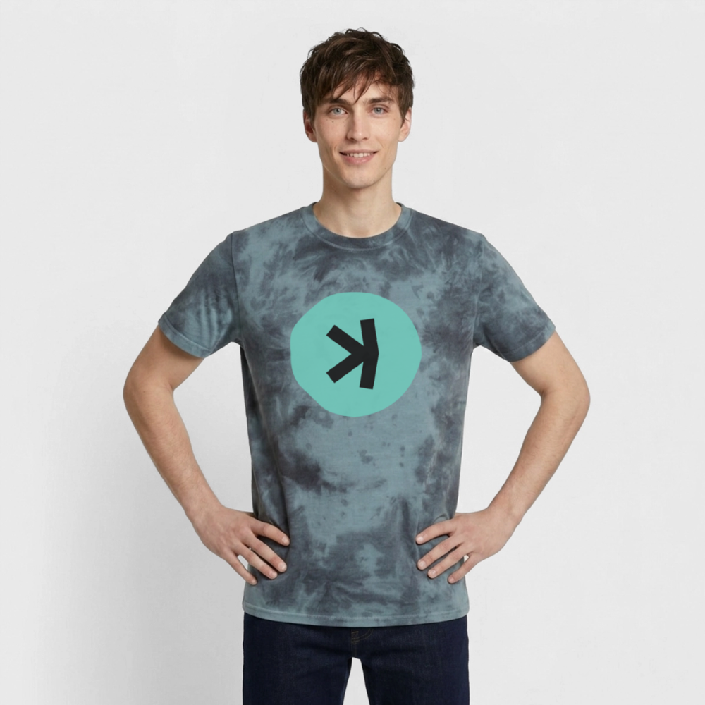 Kaspa Logo dunkel (Original) - Unisex T-Shirt Premium Tie Dye - Schwarz/Blau