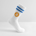 Bitcoin Logo (Original) - Tennissocken Premium - Weiß/Blau