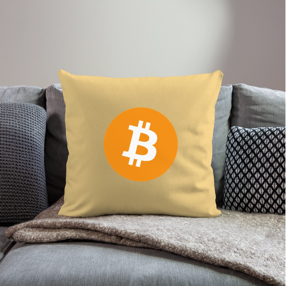 Bitcoin Logo (Original) - Polster 44 x 44 cm - Hellgelb