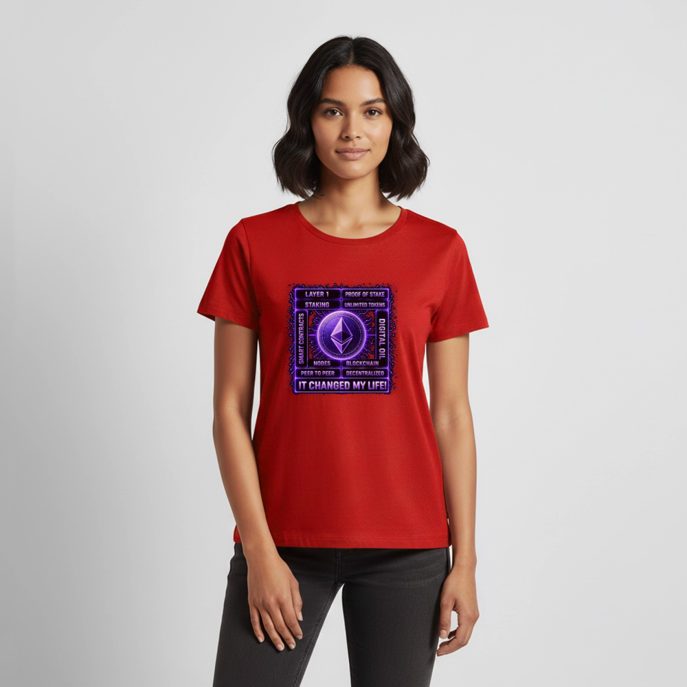Ethereum Changed Life (Fan-Art) - Damen T-Shirt Premium - Rot