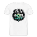 Keep Calm and Hodl Kaspa (Fan-Art) - Herren T-Shirt - Weiß