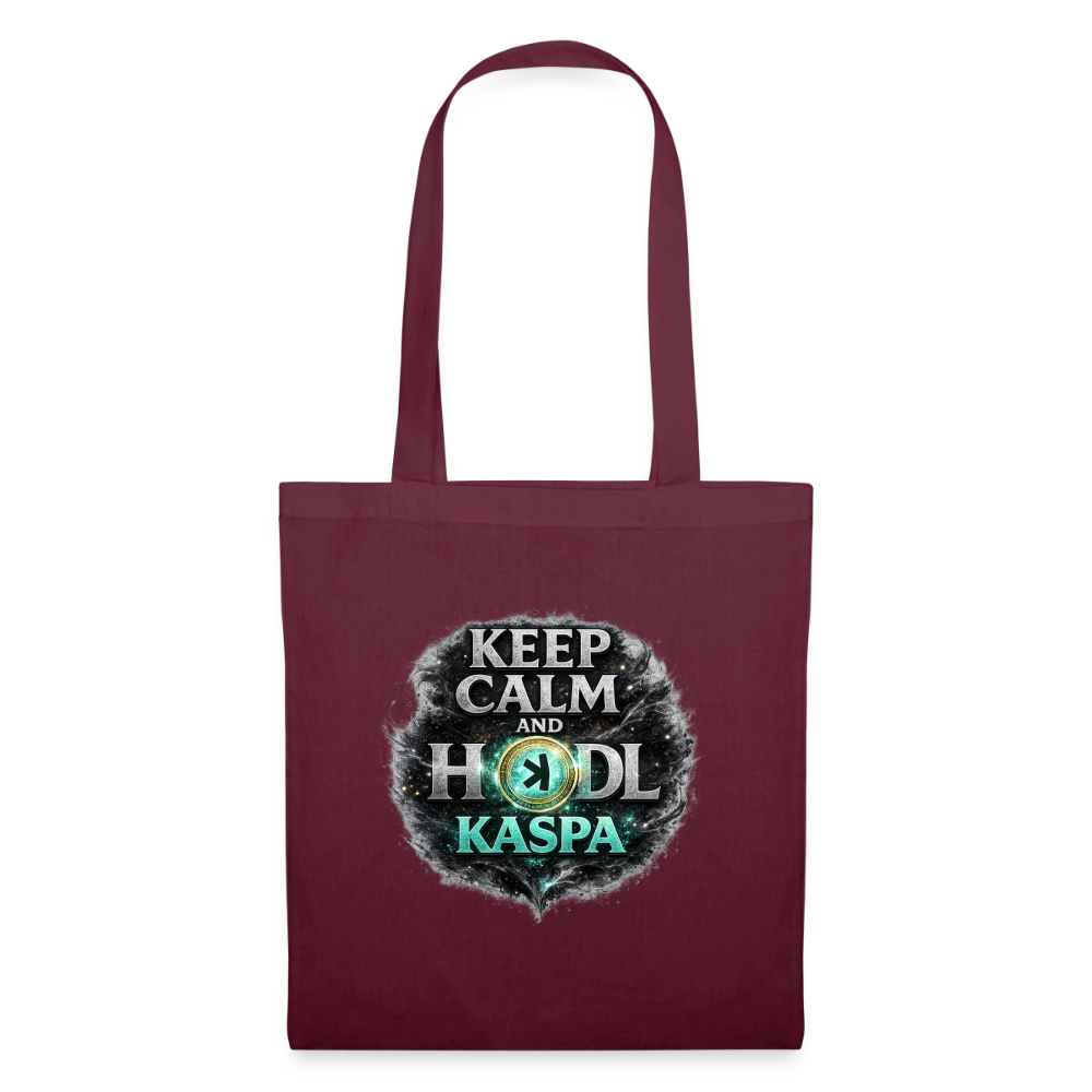 Keep Calm and Hodl Kaspa (Fan-Art) - Stofftasche - Burgunderrot