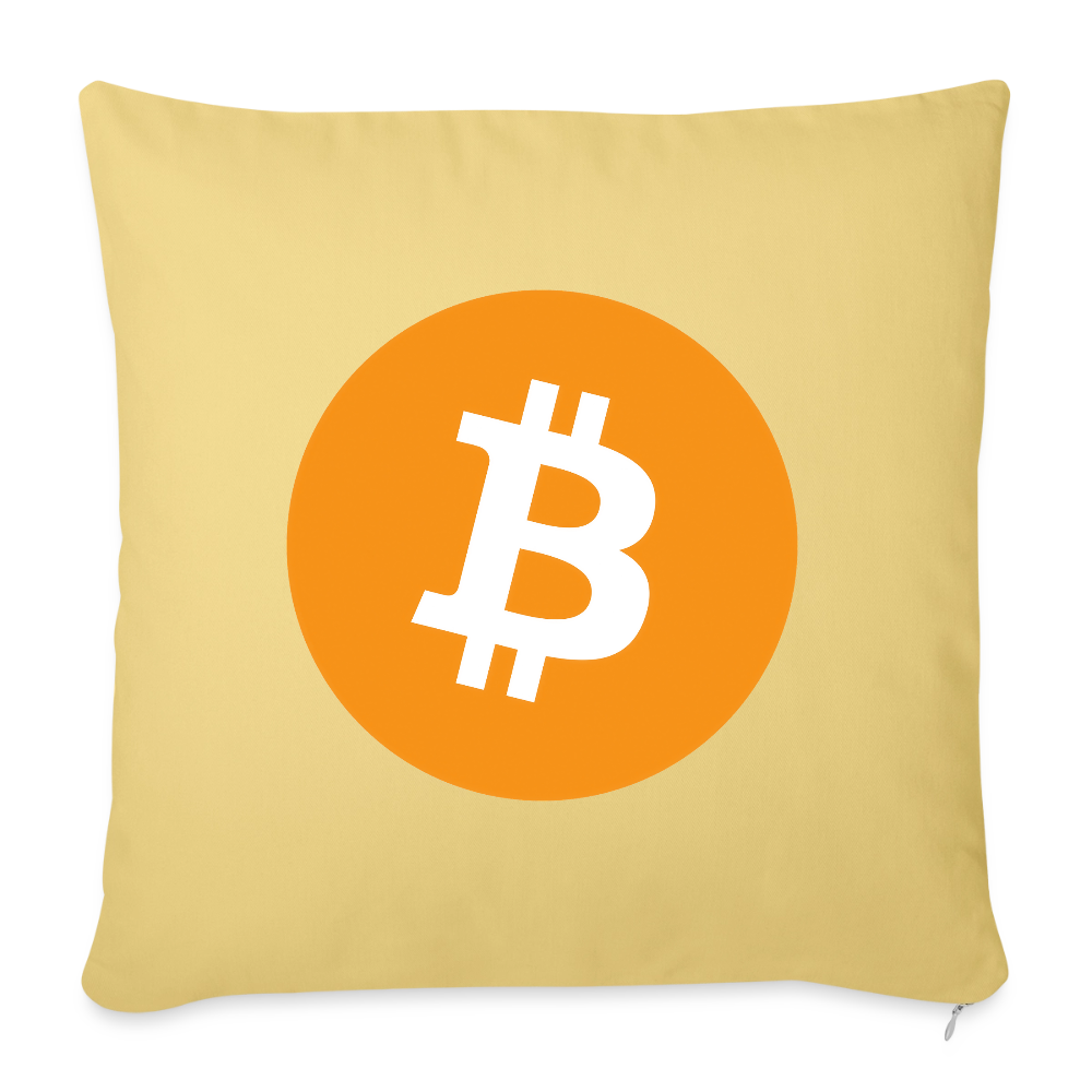 Bitcoin Logo (Original) - Polster 44 x 44 cm - Hellgelb