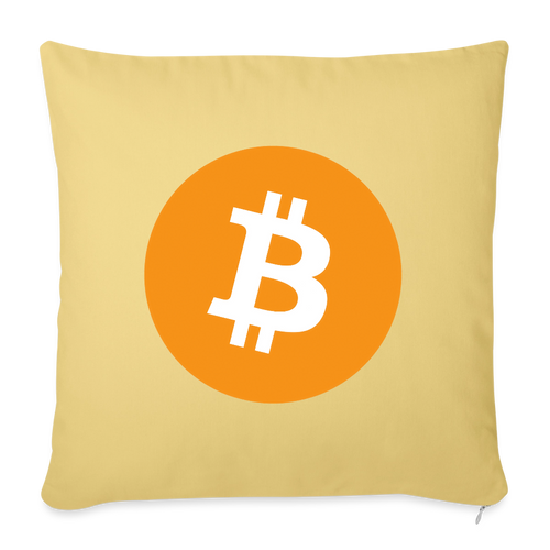 Bitcoin Logo (Original) - Polster 44 x 44 cm - Hellgelb