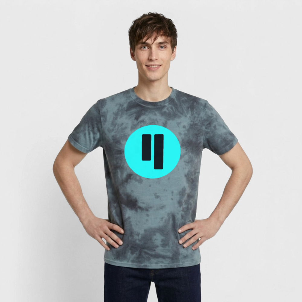 Qubic Logo (Original) - Unisex T-Shirt Premium Tie Dye - Schwarz/Blau