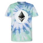 Ethereum Logo (Original) - Unisex T-Shirt Premium Tie Dye - Spiralblau
