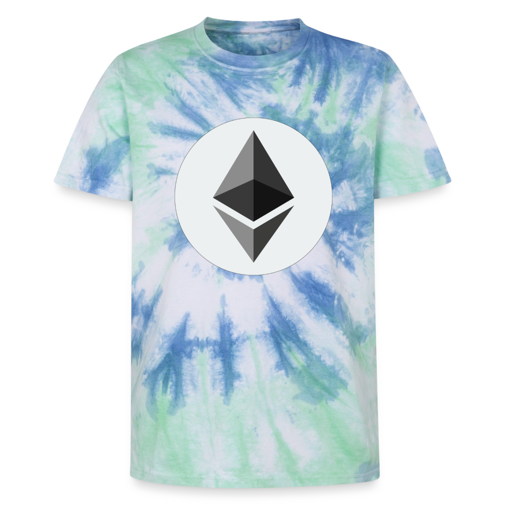 Ethereum Logo (Original) - Unisex T-Shirt Premium Tie Dye - Spiralblau