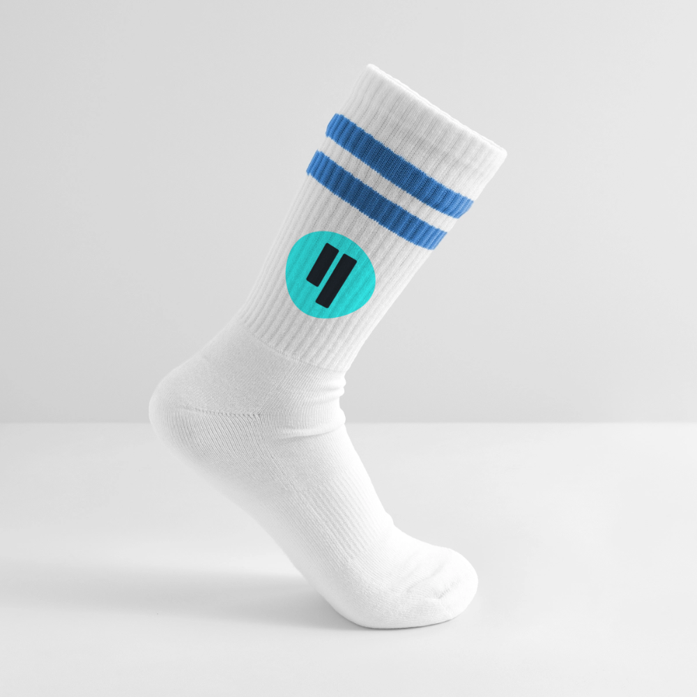 Qubic Logo (Original) - Tennissocken Premium - Weiß/Blau