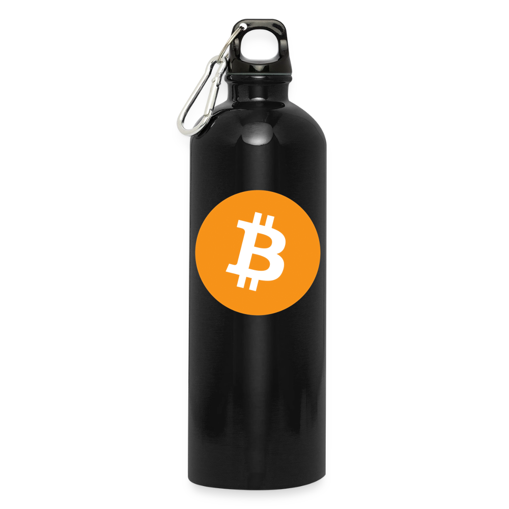 Bitcoin Logo (Original) - Trinkflasche mit Karabiner 750 ml - Schwarz