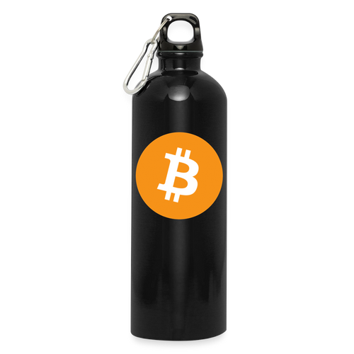 Bitcoin Logo (Original) - Trinkflasche mit Karabiner 750 ml - Schwarz