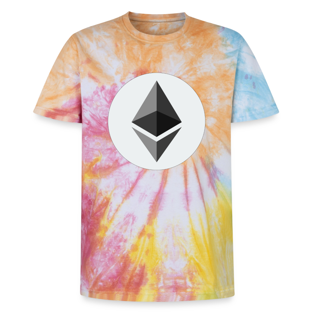 Ethereum Logo (Original) - Unisex T-Shirt Premium Tie Dye - Regenbogen-Spirale