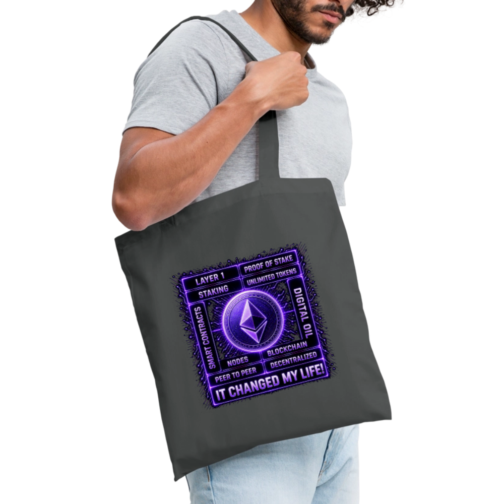 Ethereum Changed Life (Fan-Art) - Stofftasche - Graphite